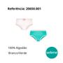 Imagem de Kit 2 Calcinhas Infantis 100% Algodão Selene 20650.001 Branco/Verde