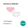 Imagem de Kit 2 Calcinhas Infantis 100% Algodão Selene 20650.001 Rosa/Branco