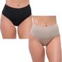 Imagem de Kit 2 Calcinhas Redutora Selene Sem Costura Feminino - Preto e Nude
