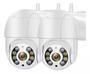Imagem de Kit 2 Câmera Segurança wifi ip Prova Dágua Infravermelho Lâmpada Sem Fio Externa 360 Wifi a8