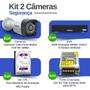 Imagem de Kit 2 Câmeras de Segurança Full HD 1080p 2MP Bullet 20 Metros Infravermelho Tudo Forte + Gravador Digital de vídeo Intelbras MHDX 1104-C + HD 1TB