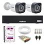 Imagem de Kit 2 Câmeras de Segurança Full HD 1080p 2MP Bullet 20 Metros Infravermelho Tudo Forte + Gravador Digital de vídeo Intelbras MHDX 1104-C + HD 2TB