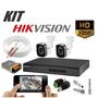 Imagem de Kit 2 Câmeras de Segurança FULL HD 1080p DVR Hikvision 4 Canais S/HD