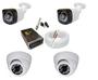 Imagem de Kit 2 Câmeras Dome interna e 2 Câmeras Bullet externa Infra vermelho Hd c/ Acessórios