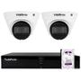 Imagem de Kit 2 Câmeras Dome VLP 1230 D IP Full HD 1080p IP67 IR 30m Intelbras + DVR Tudo Forte TFHDX 3304 4 Canais + HD 1TB Purple