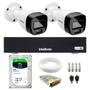 Imagem de Kit 2 Câmeras Intelbras VHD 1220 B G7 Full Color Bullet Full HD 1080p Multi HD IR 20m + DVR Gravador de Vídeo Intelbras MHDX 3004-C + HD 2TB Skyhawk