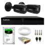 Imagem de Kit 2 Câmeras Intelbras VHD 1230 B Full HD Bullet Black G7 Visão Noturna 30m IP67 + Dvr Tudo Forte TFHDX 3304 4 Canais App Xmeye + HD 2TB BarraCuda