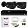 Imagem de Kit 2 Câmeras Tudo Forte Bullet TF 2020 B Black Full HD 1080p Lente 2.8mm Visão Noturna 20M IP66 + DVR Intelbras MHDX 1204 4 Canais + HD 1TB Purple