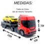 Imagem de Kit 2 Caminhão de brinquedo reboque prancha + 2 carros esportivos inclusos Presente Menino