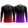 Imagem de Kit 2 Camisa Manga Comprida Masculina Camiseta Fitness Proteção UV Versatilidade Bike Treino