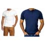 Imagem de Kit 2 Camiseta Henley Canelado Masculina 4 Botões Slim M Curta