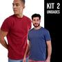 Imagem de Kit 2 Camiseta Masculina ALGODÃO Slim Fit Básica Camisa Academia Corrida Casual 728