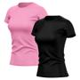 Imagem de Kit 2 Camisetas Feminina Dry Fit Básica Lisa Proteção Solar UV Térmica Blusa Academia Esporte Camisa