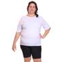 Imagem de Kit 2 Camisetas Feminina Plus Size Manga Curta Dry Fit Lisa Proteção Solar UV Térmica Camisa Treino Academia Praia