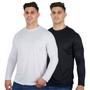 Imagem de Kit 2 Camisetas Manga Longa Masculina Dry Fit Proteção UV 50