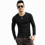 Imagem de Kit 2 Camisetas Masculinas Slim Fit Justa Manga Longa