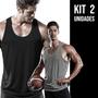 Imagem de Kit 2 Camisetas REGATAS Masculinas ALGODÃO Slim Fit Academia Fitness Corrida 726