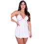 Imagem de Kit 2 Camisola Feminina Decote Nas Costas Sensual Com Renda Sem Bojo Linha Noite Alças Ajustáveis