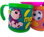 Imagem de Kit 2 Caneca Infantil Emborrachada Plástica Alto Relevo 3d 220ml