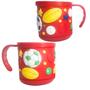 Imagem de Kit 2 Caneca Infantil Emborrachada Plástica Alto Relevo 3d 220ml