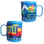 Imagem de Kit 2 Caneca Infantil Emborrachada Plástica Alto Relevo 3d 350ml