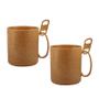 Imagem de Kit 2 Caneca Redonda Clipe Fibra Madeira Green 400Ml