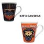 Imagem de Kit 2 Canecas Bulldog Laranja E Preto 300 Ml