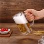 Imagem de Kit 2 Canecas Magnus Gourmet Cerveja Chopp 480ml Vidro Reforçado Zero Grau Com Alça Apoio Dedo Bar Cervejaria Buffet