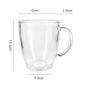 Imagem de Kit 2 Canecas Transparentes Vidro 350ml Cha Café 