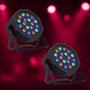 Imagem de Kit 2 Canhao Refletor Par Leds 18 Led Rgb Dmx Slim Digital