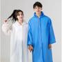 Imagem de kit 2 capa chuva com Gabardina grossa e comprida transparente reforçada reutilizável