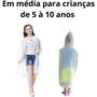 Imagem de Kit 2 Capa Chuva PVC Resistente Com Botão Capuz Infantil 