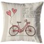 Imagem de Kit 2 Capa De Almofada 40 X 40 Estampadas Vintage Bike Caqui