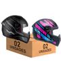 Imagem de Kit 2 Capacete Fly Drive 2 Flex Preto Grafite e Atitude Rosa