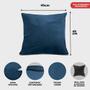 Imagem de Kit 2 Capas de Almofadas Velusoft Azul 45x45cm