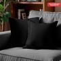 Imagem de Kit 2 Capas de Almofadas Velusoft Preto 45x45cm