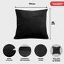 Imagem de Kit 2 Capas de Almofadas Velusoft Preto 45x45cm
