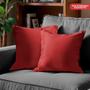 Imagem de Kit 2 Capas de Almofadas Velusoft Vermelho 45x45cm
