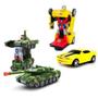 Imagem de Kit 2 carros que transformam em Robo Camaro e Tanque Militar