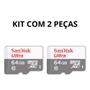 Imagem de Kit 2 Cartão Memória Micro SD Sandisk 64GB Classe 10 Ultra