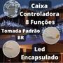 Imagem de Kit 2 Cascatas 400 Leds 10M C/ 8 Funções Branco Frio C/ Fio Branco 220v