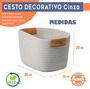 Imagem de Kit 2 Cesta Organizadora Multiuso Com Alça Cesto Decorativo Em Algodão 35x25 cm 20cm Altura