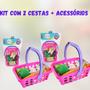 Imagem de kit 2 cestas de supermercado infantil, brinquedo, com frutas