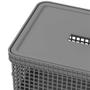 Imagem de Kit 2 Cesto 8L Organizador Multiuso Ou Grid Cinza Com Tampa