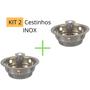 Imagem de Kit 2 Cesto Cestinho Ralo Ralinho Inox Pia Valvula Americana