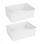 Imagem de Kit 2 Cesto Multiuso Decorativo Branco 19X13,5X6,5Cm