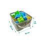Imagem de Kit 2 Cesto Organizador Em Tecido Multiuso Infantil Cesta Organizadora Brinquedo Decorativa  Cinza