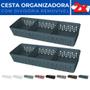 Imagem de Kit 2 Cesto Organizador Rattan c/ Divisória Removível 34x11