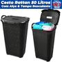 Imagem de Kit 2 Cesto Rattan com Tampa Basculada 50 Litros