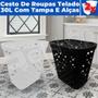 Imagem de Kit 2 Cestos De Roupa Suja 30 Litros Resistente Lavanderia Com Tampa e Alças